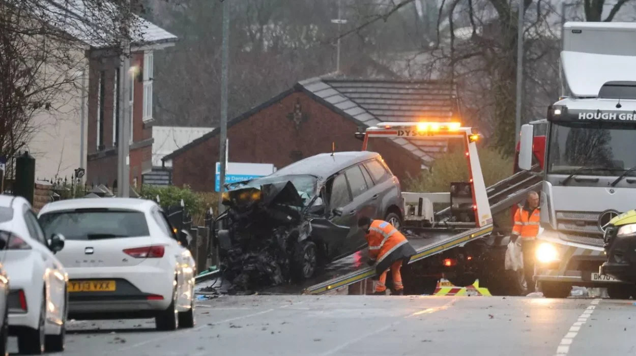 Four dead, five injured in two-vehicle collision on Wigan Road Bolton