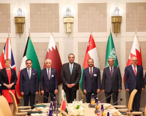 UK-Gulf trade deal leaders meeting during £3.7bn agreement signing in London 2026