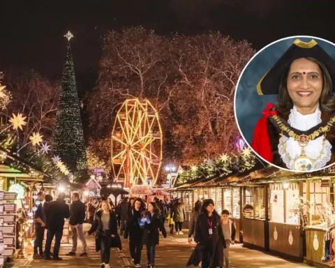 Harrow Mayor Anjana Patel lights up pinner to launch festive season (1)