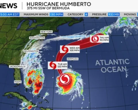 Hurricane Humberto likely to bring dangerous surf to most of East Coast this week. Maps show its forecast path.
