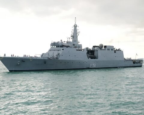 Naval vessels patrolling the Indian Ocean following Sri Lanka naval strike
