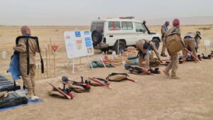 Middle East conflict escalation unexploded ordnance risk zone