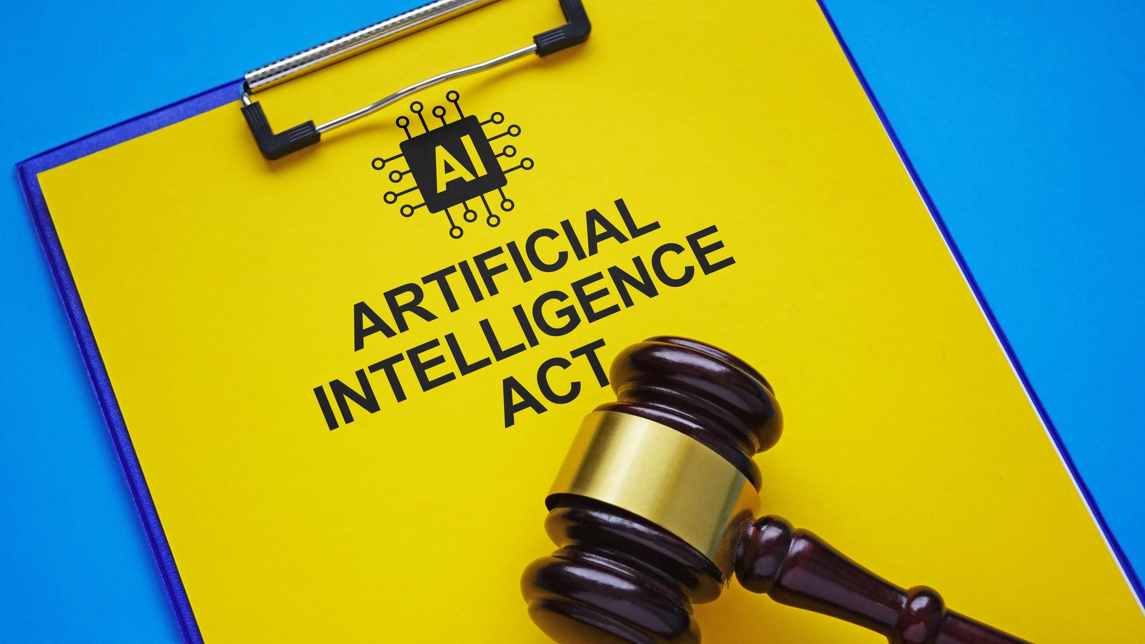 Europe AI policy warning concept with artificial intelligence digital brain visualization