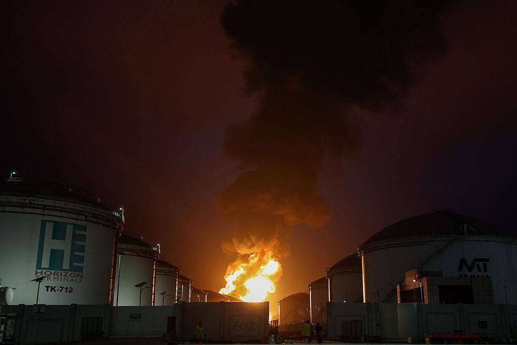 UAE Defense System Response Intercepts Missiles After Drone Strike Hits Oil Hub, Fire Erupts in Fujairah 2026 4 UAE defense system response oil facility firefighting operation