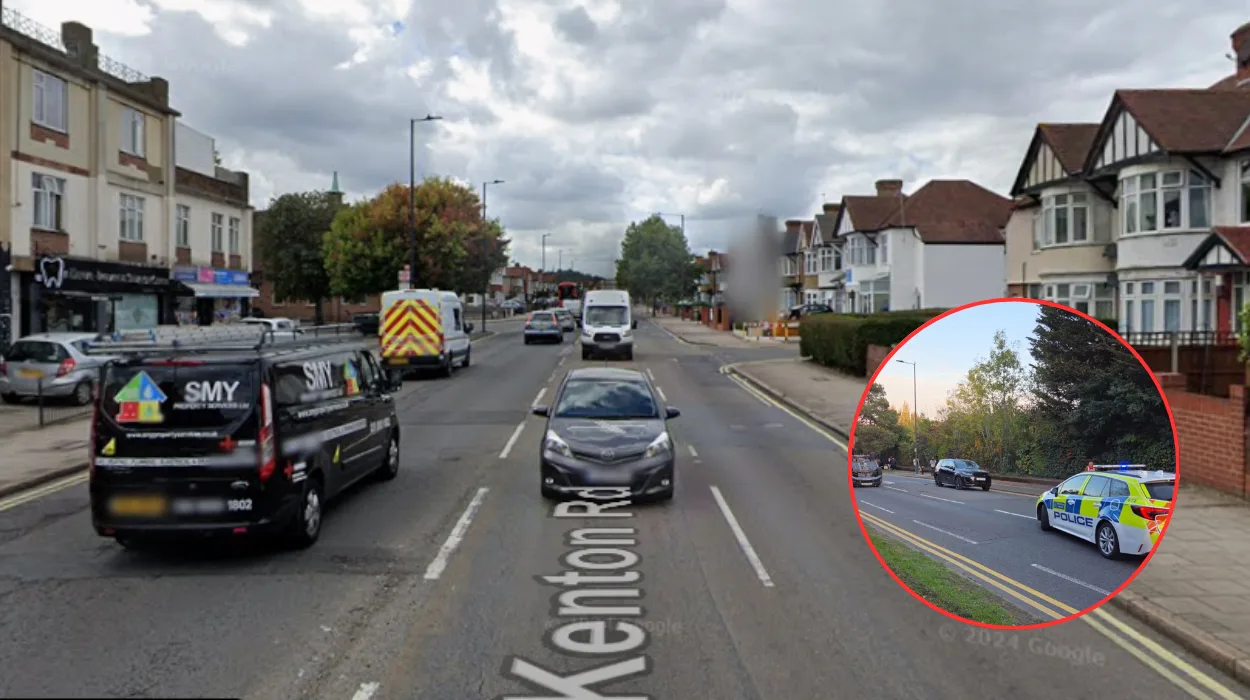 Kenton Road blocked after collision in Harrow tonight