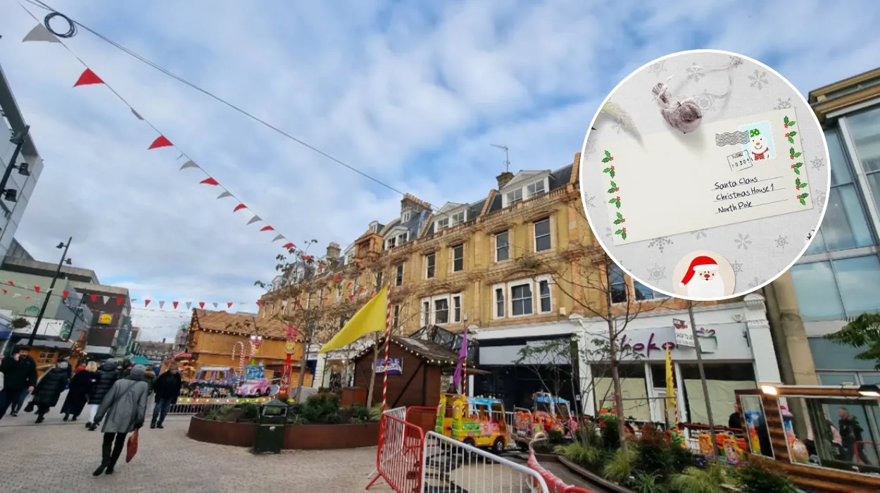 Kids post letters to santa at Bromley High Street