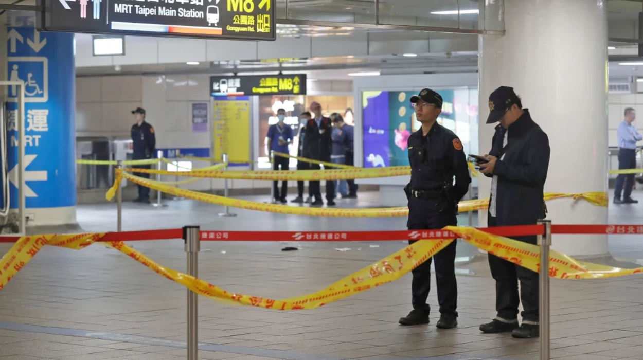 Knife and smoke grenade attack kills three in Taipei