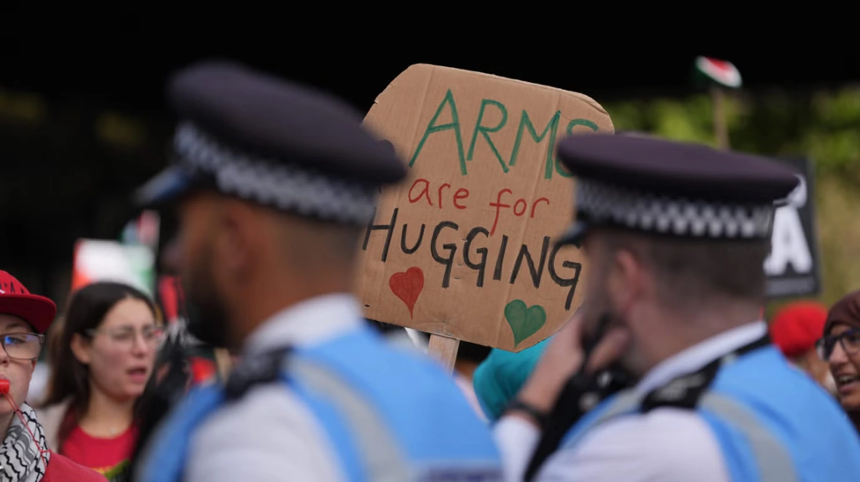 London sees large pro-Palestine protest on Gaza anniversary