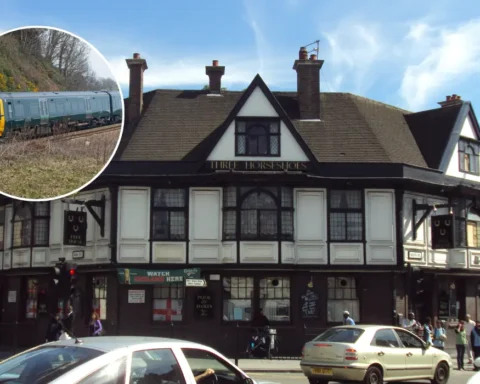 Man boards empty Heathrow Express train in Southall