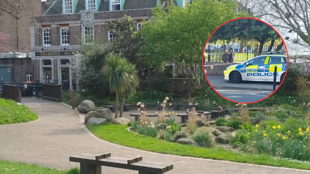 Police cordoned off Waterloo Millennium Green after attack in Lambeth