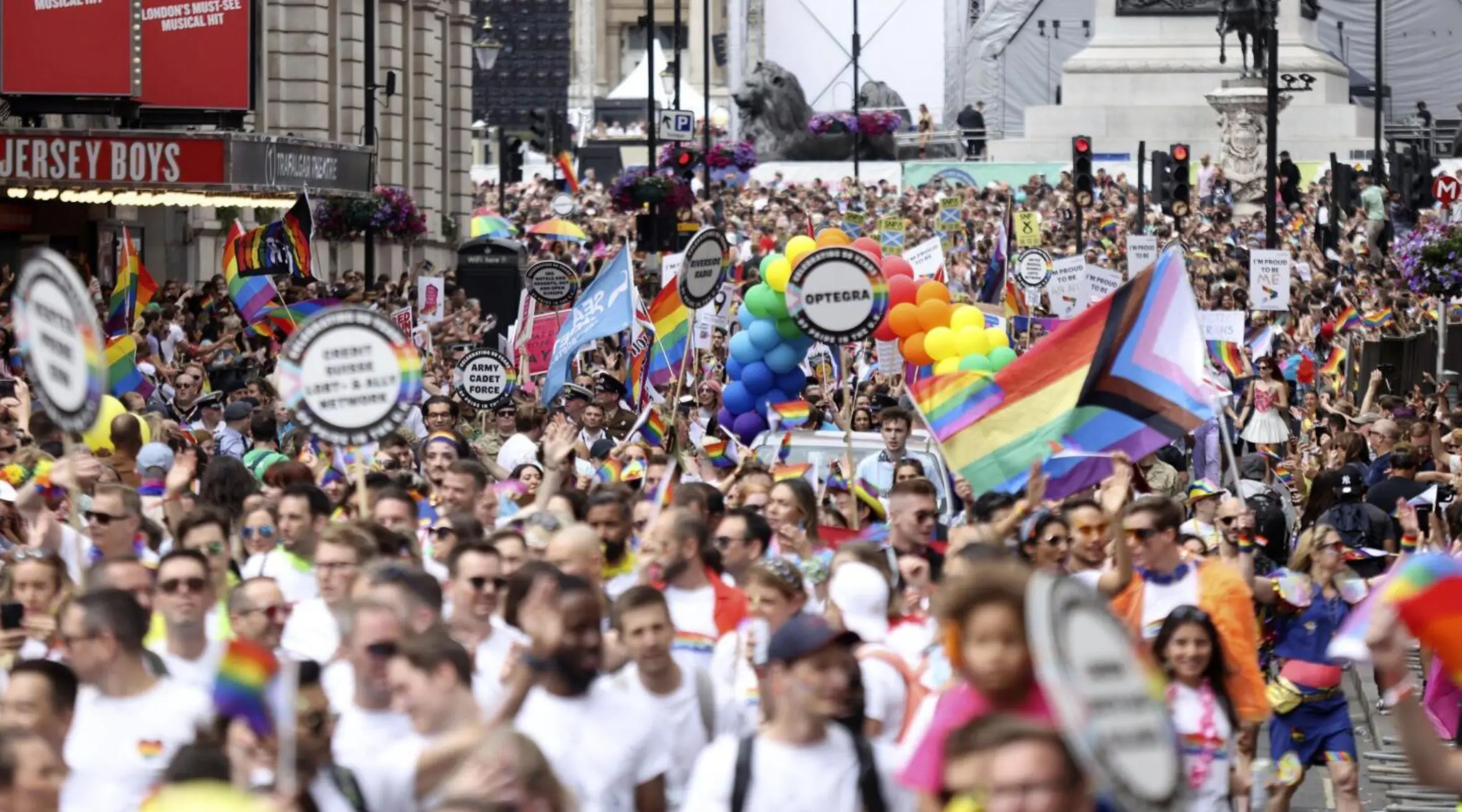 Pride parade fills London streets with colour and solidarity