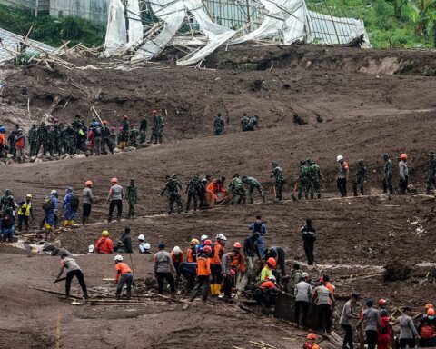 Displaced families seek shelter following Indonesia natural disaster in East Java