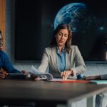 AI marketing strategies executives meeting discussing global marketing strategy