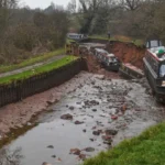 Ten people rescued after boat falls into Whitchurch canal sinkhole