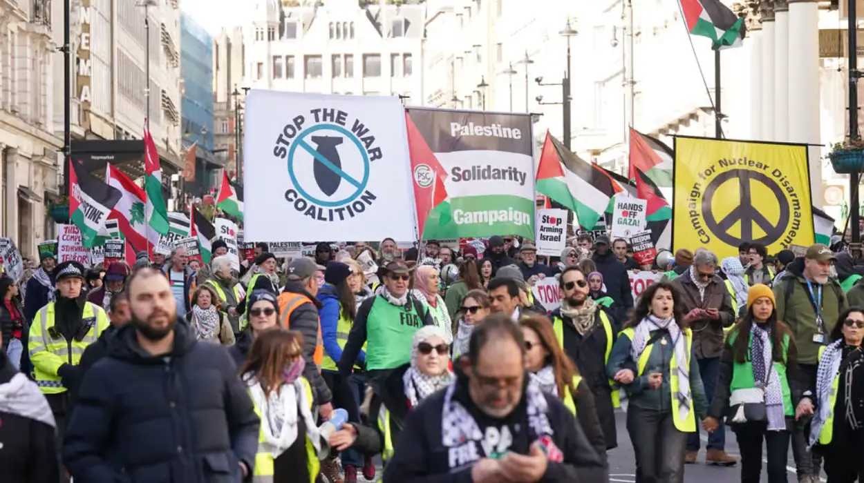 Thousands March in London demanding Gaza action