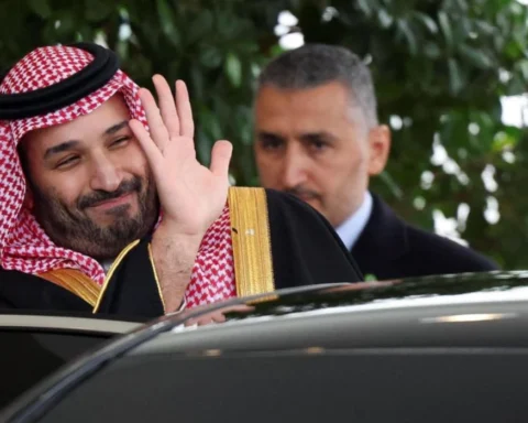 Trump defends Saudi crown prince over killing of journalist as they hold talks in Washington