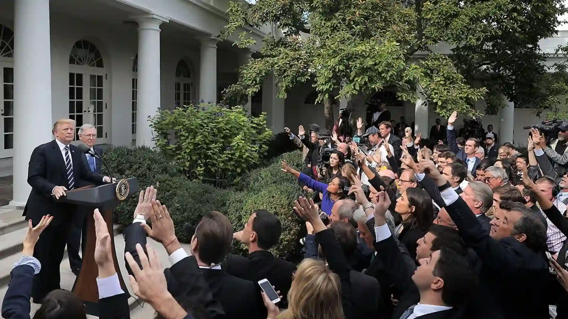 Trump rose garden press conference displays nobel medal recounting