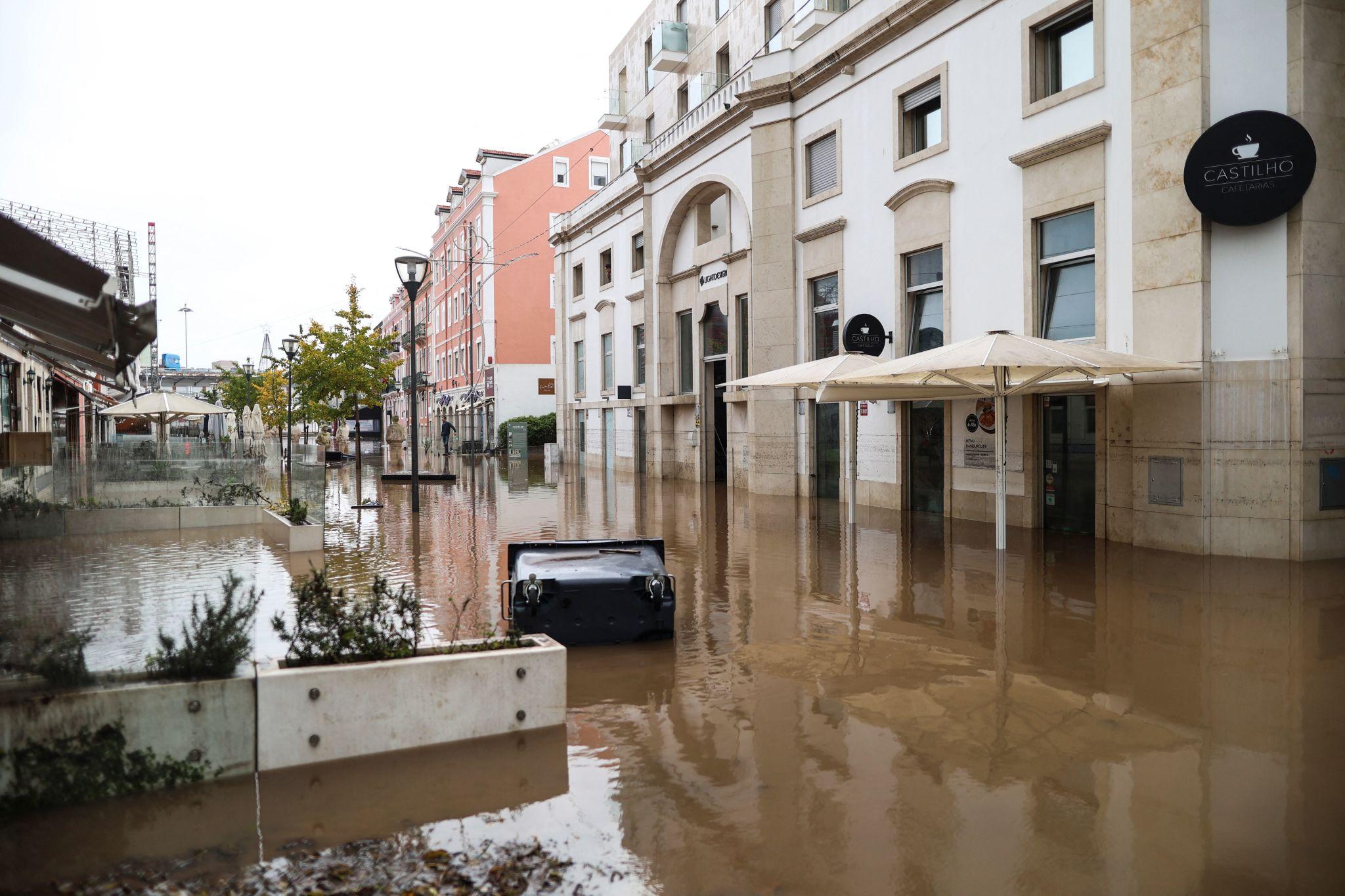 Portugal storm recovery efforts along storm hit coastal areas