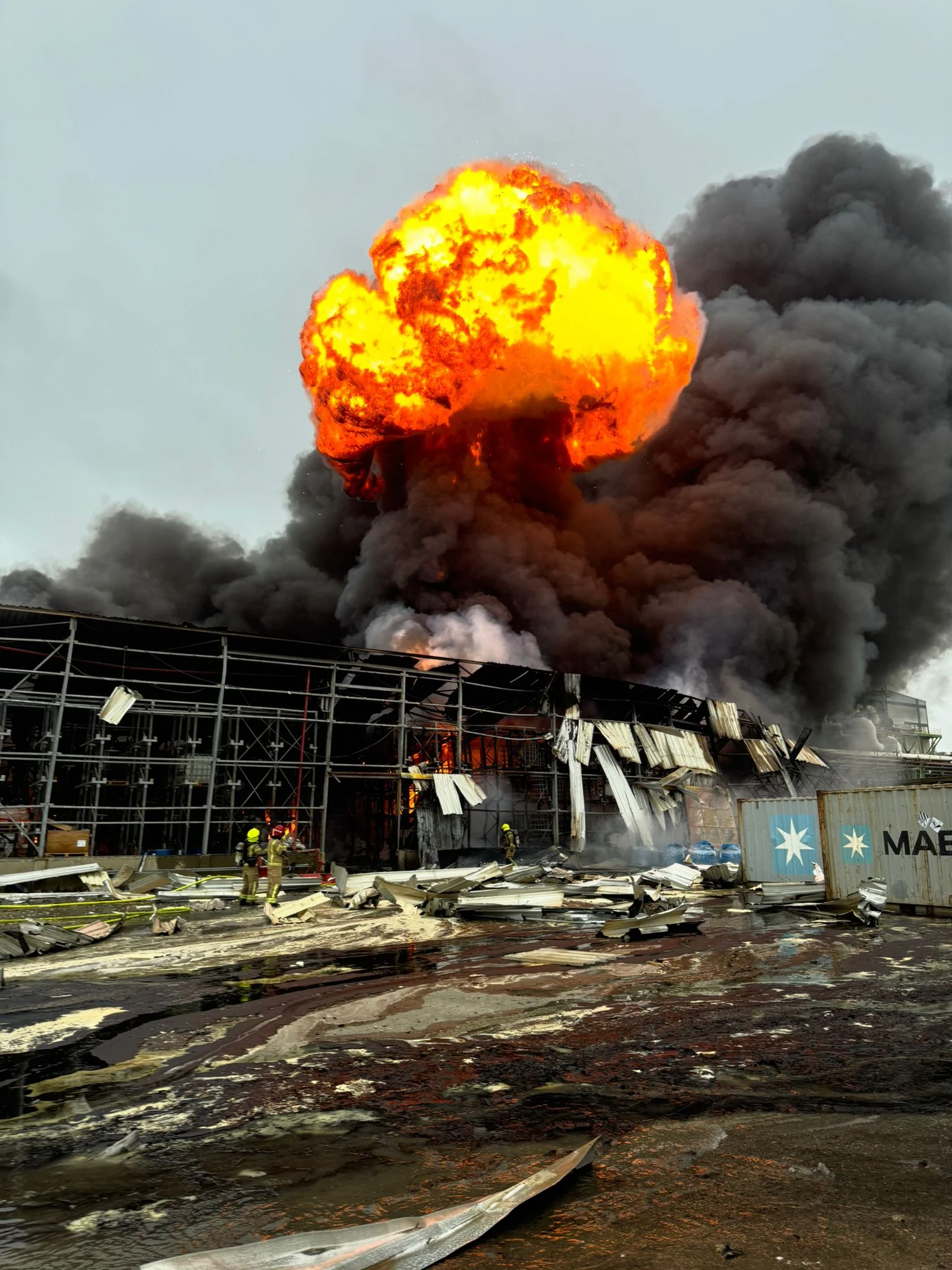 Iran coastal facility strike at Bushehr showing damaged coastal infrastructure