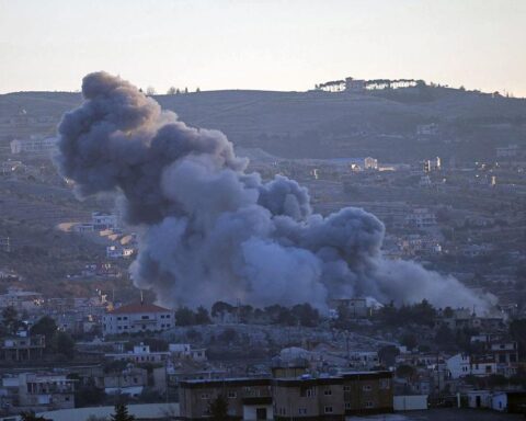 Israel Lebanon border violence aerial view showing tensions along the border region