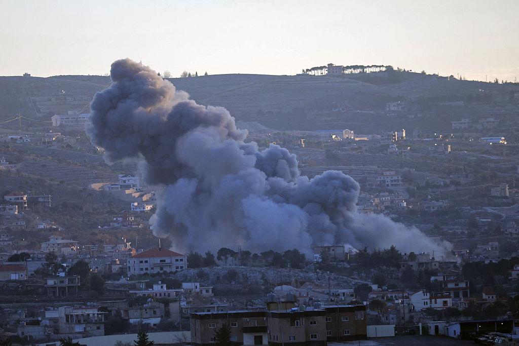 Israel Lebanon border violence aerial view showing tensions along the border region