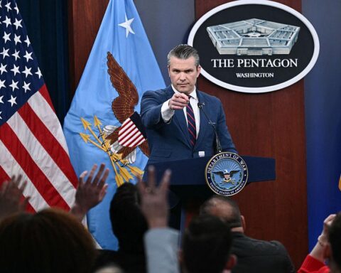 US Navy aircraft carrier deployed during Operation Epic Fury military campaign in the Middle East 2026