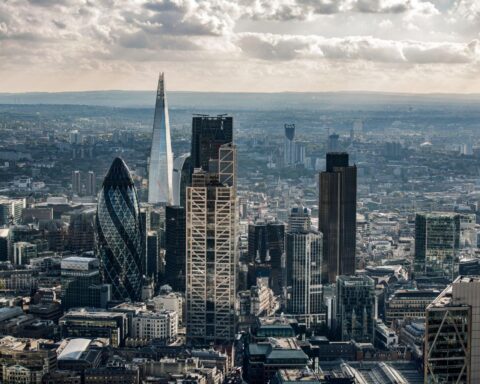 UK international development news showing London financial district investment growth