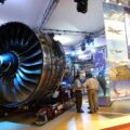 Rolls Royce aircraft engines undergoing maintenance and inspection