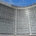 EU sanctions policy debate outside European Union headquarters in Brussels 2026