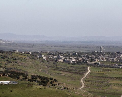 Southern Lebanon hills along the Israel Lebanon border conflict Blue Line area