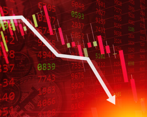 Wall Street software selloff shown on declining technology stock market chart