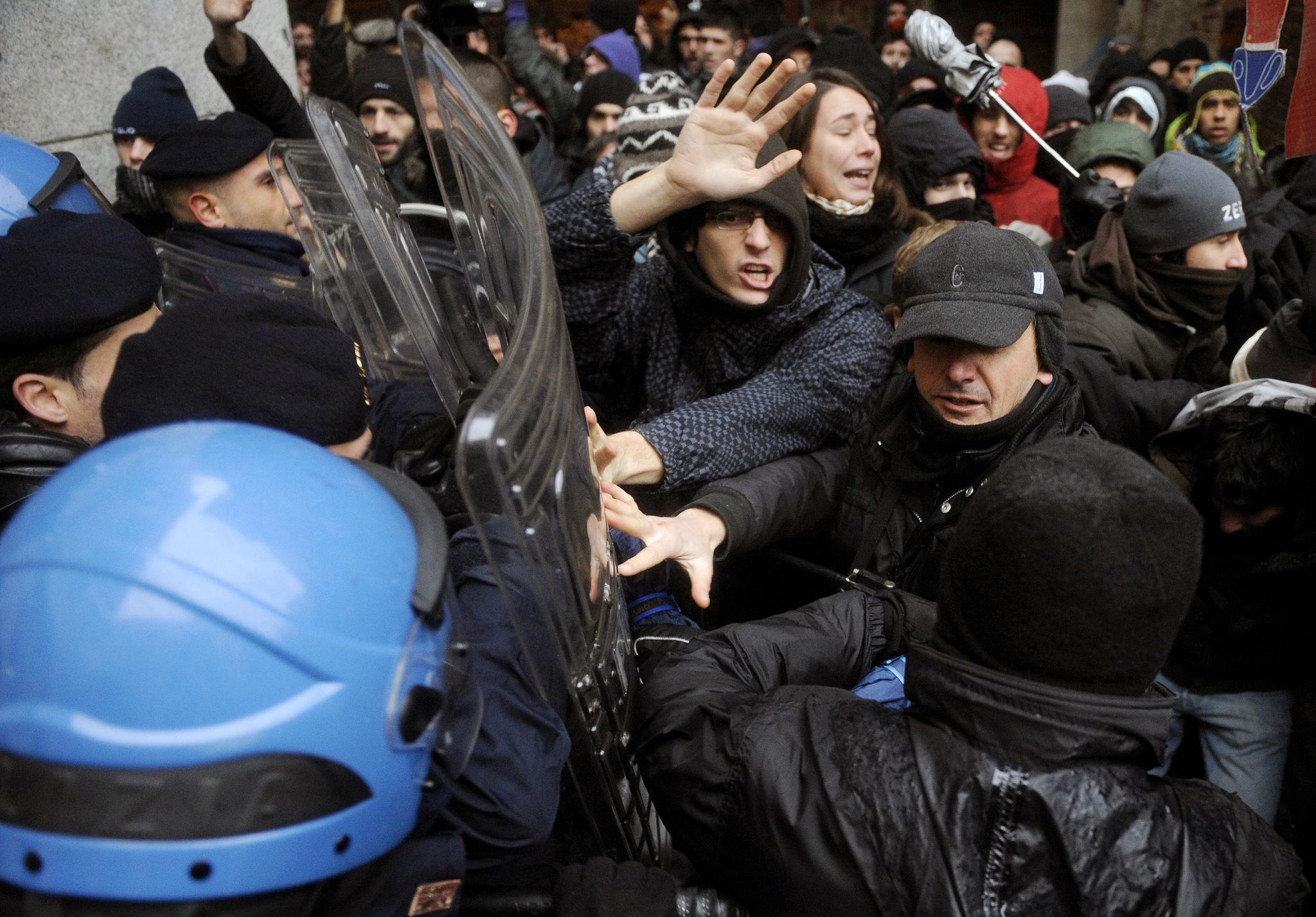 Italian police clashes trigger security response in Milan city center