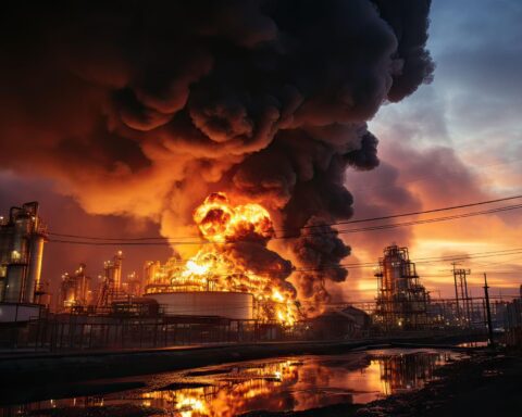 industrial refinery affected by ukraine war industrial strikes and supply disruption
