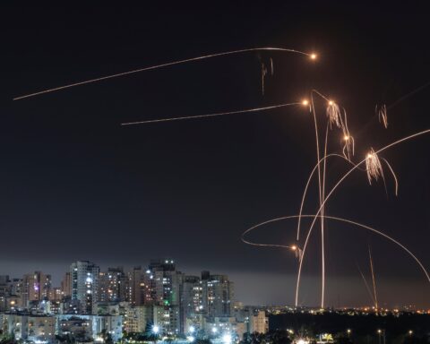 Israel border tensions with air defense system intercepting incoming missile over northern region