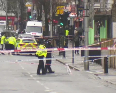 police cordon off the area after Acton incident