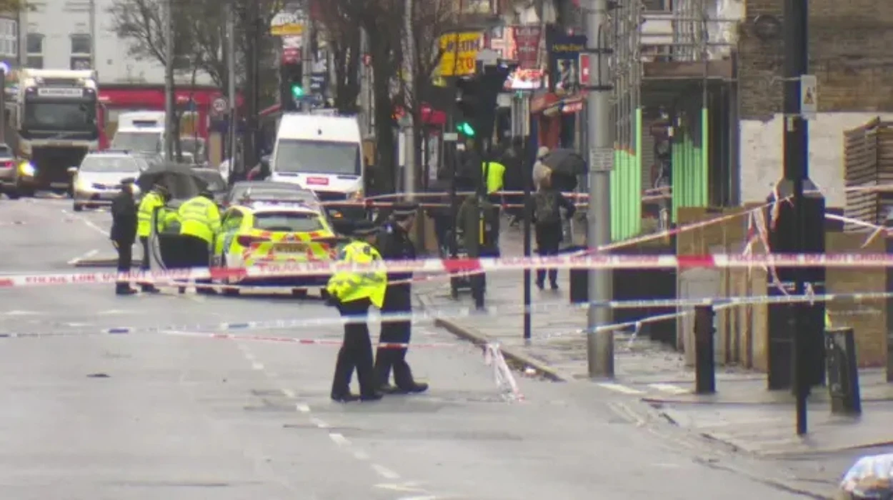 police cordon off the area after Acton incident