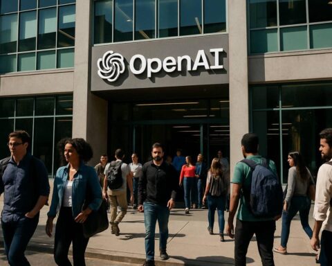 OpenAI valuation growth highlighted with company headquarters in San Francisco 2026