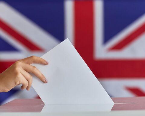 UK election strategy campaign rally with British political supporters