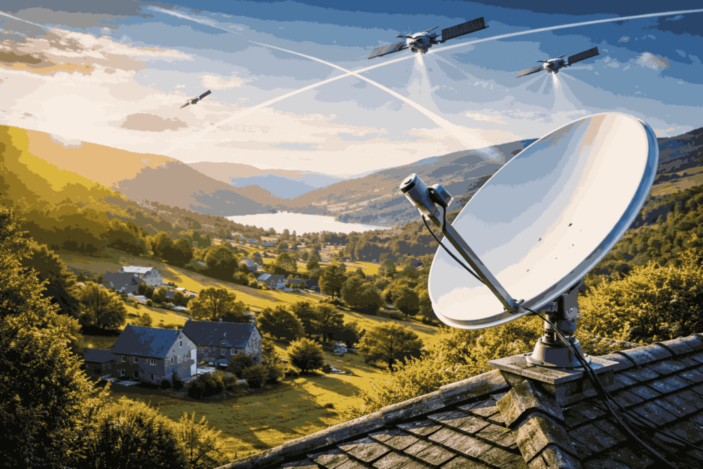 Clear satellite ground station in Brussels powering satellite broadband Europe network