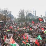 global diplomatic crisis protest crowd in Ankara Turkiye 2026