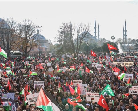 global diplomatic crisis protest crowd in Ankara Turkiye 2026