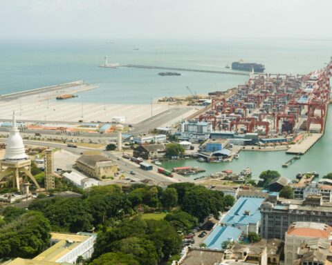 Sri Lanka maritime rescue operation by navy ships in Indian Ocean near Galle