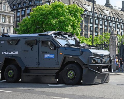 UK counterterrorism update showing police patrols in central London 2026